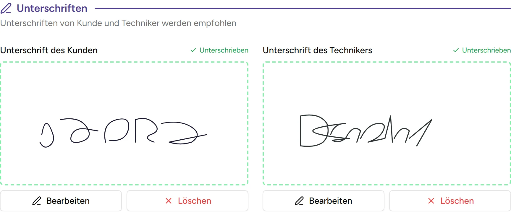 Unterschrift auf dem Bildschirm - desktop