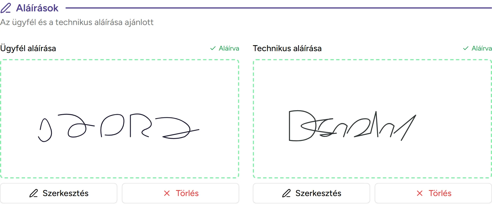 Képernyős aláírás - desktop