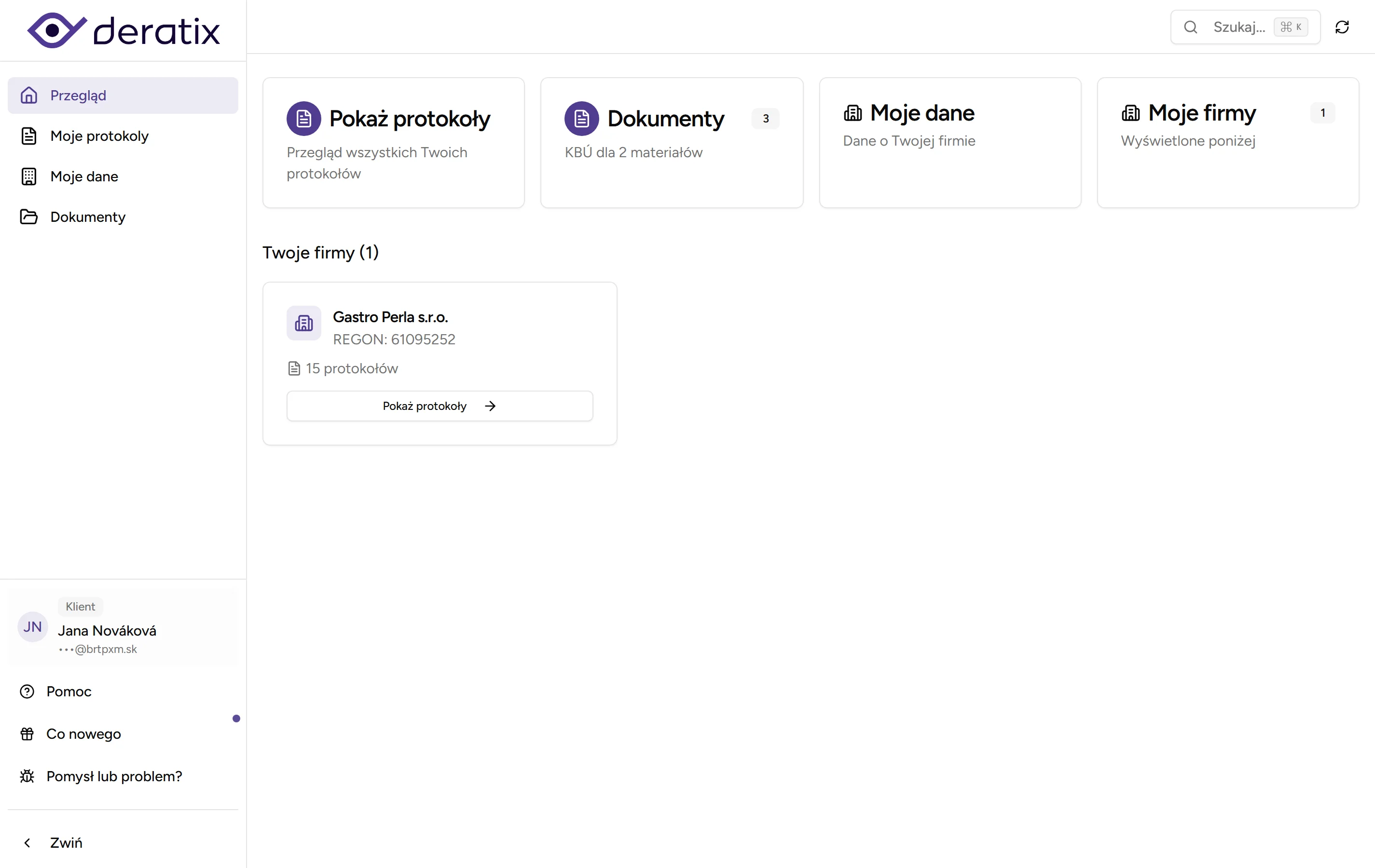 Portal klienta - desktop